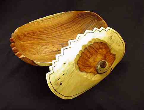 lidded wood bowl